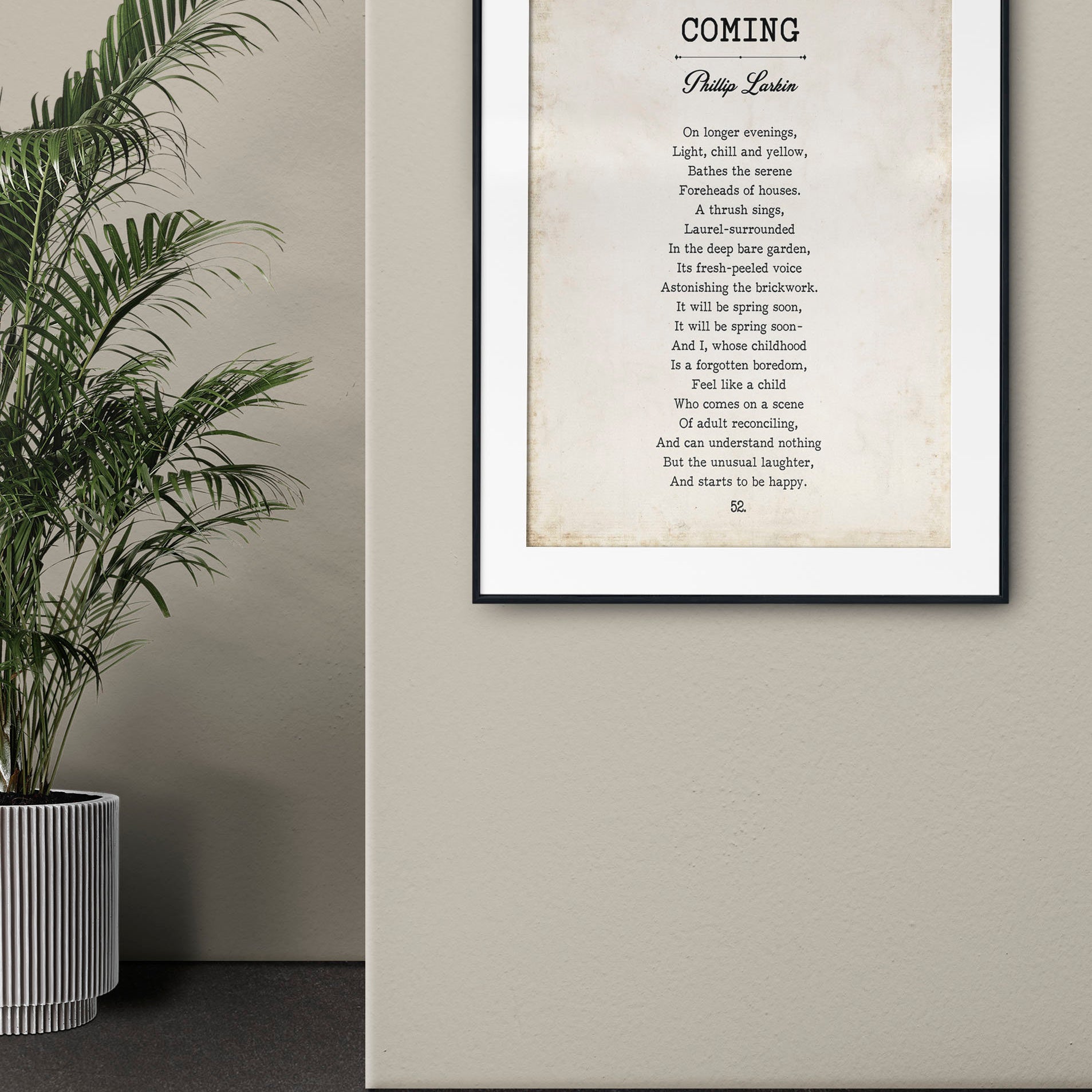 Coming Poem by Phillip Larkin Inspirational Print, Poetry Vintage Book Page Art Print, It Will Be Spring Soon Wall Art Unframed and Framed