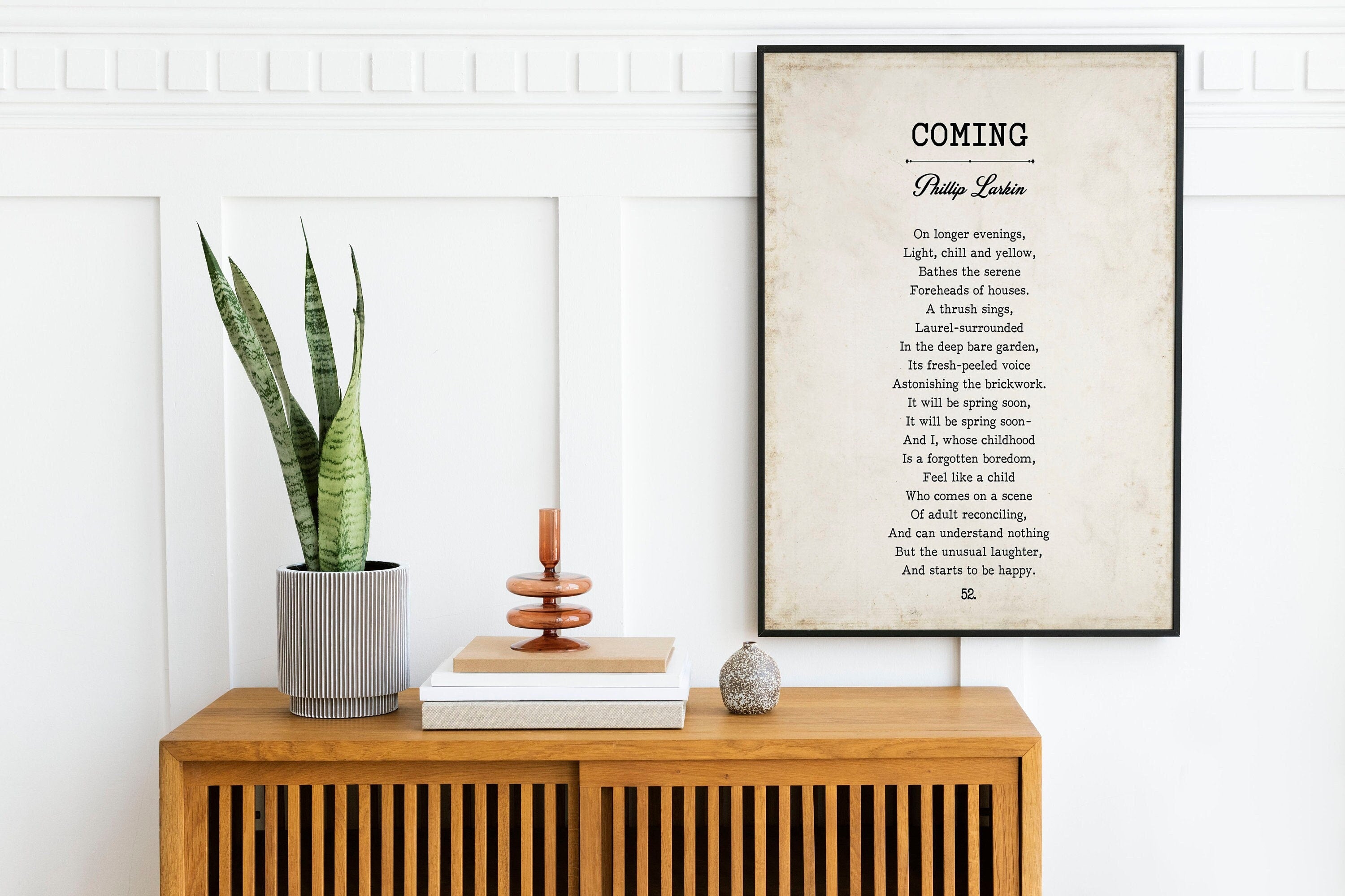 Coming Poem by Phillip Larkin Inspirational Print, Poetry Vintage Book Page Art Print, It Will Be Spring Soon Wall Art Unframed and Framed