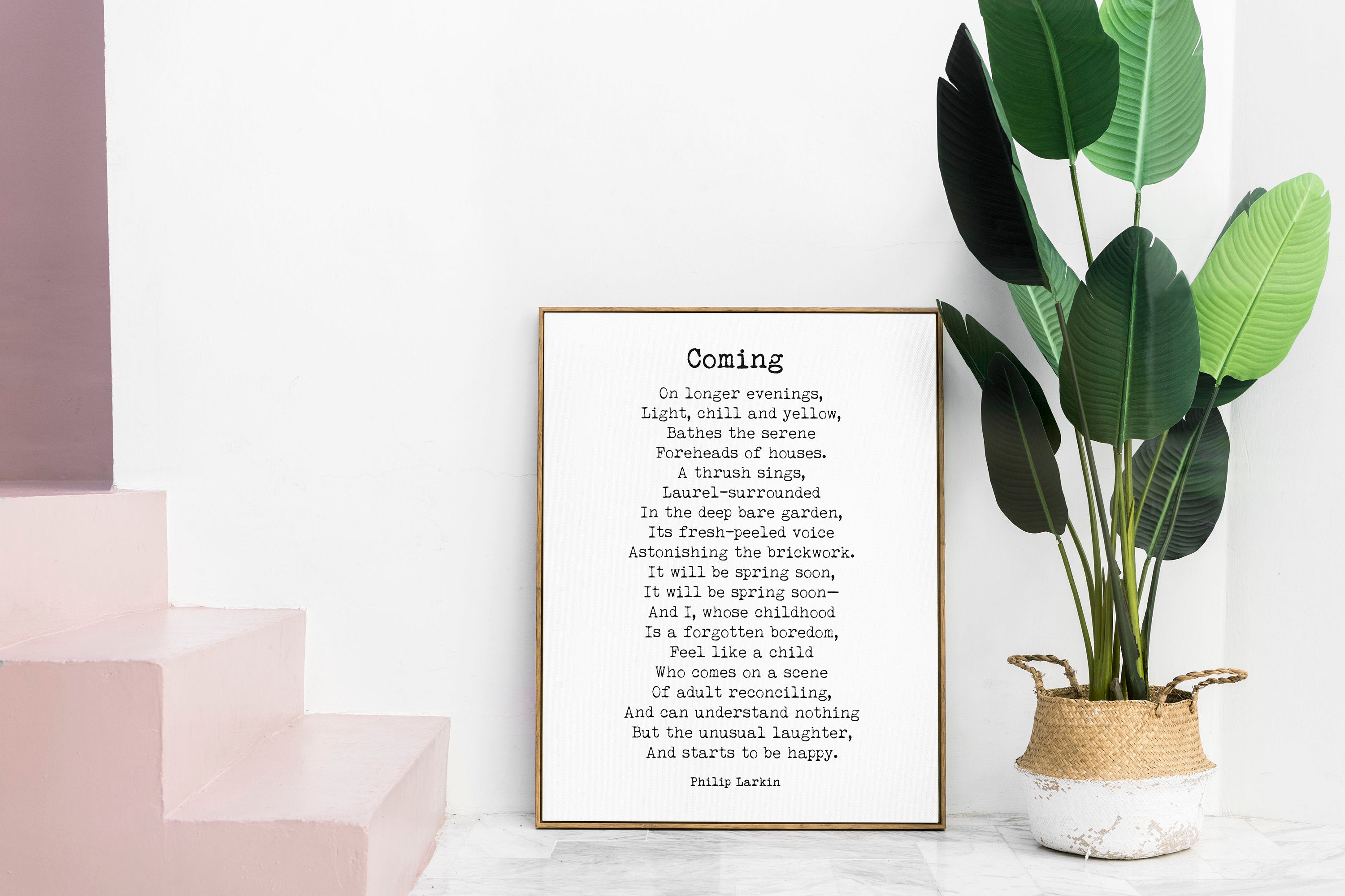 Phillip Larkin Inspirational Print, Coming Poem, Poetry Black & White Art Print, It Will Be Spring Soon Wall Art Unframed and Framed