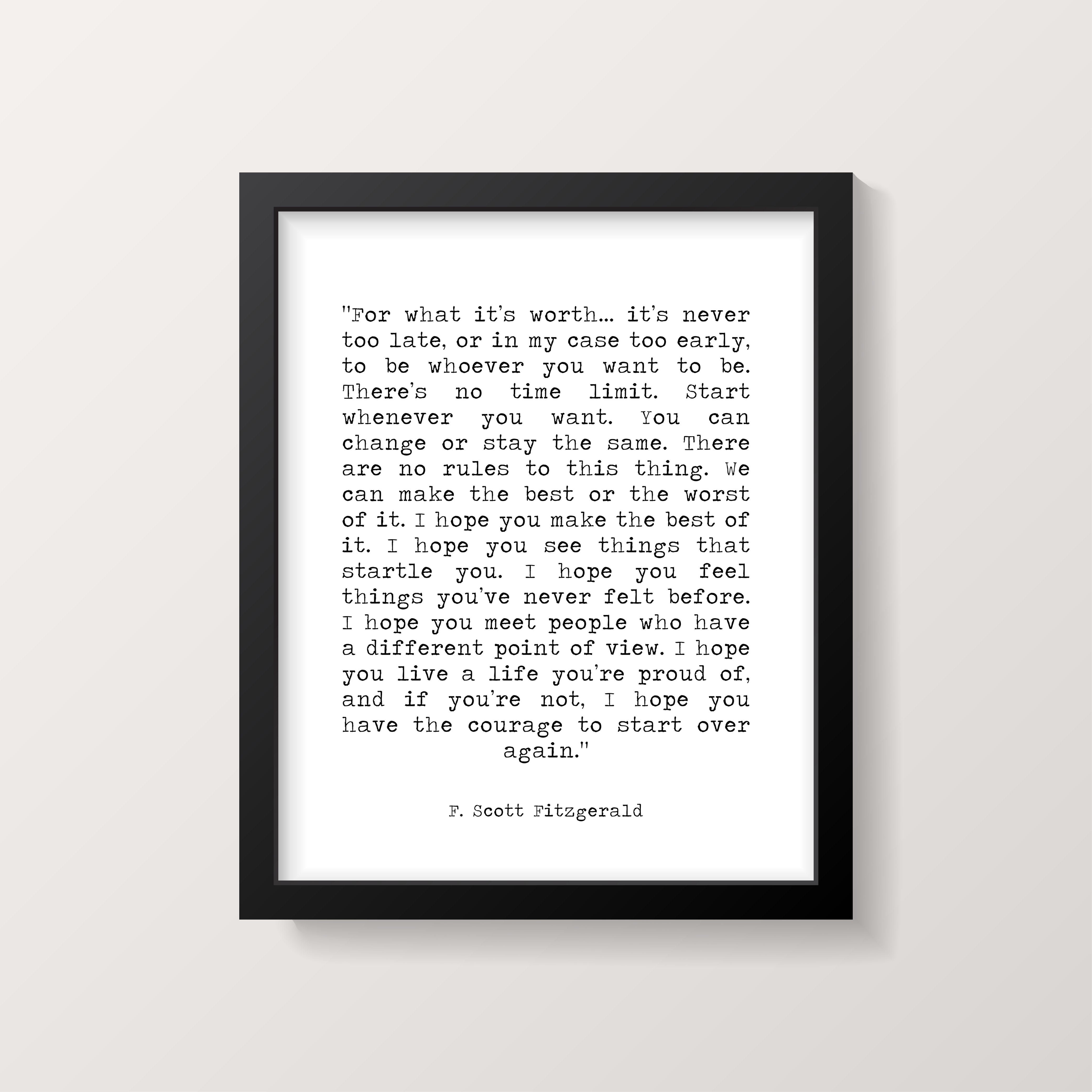 F Scott Fitzgerald Framed Art