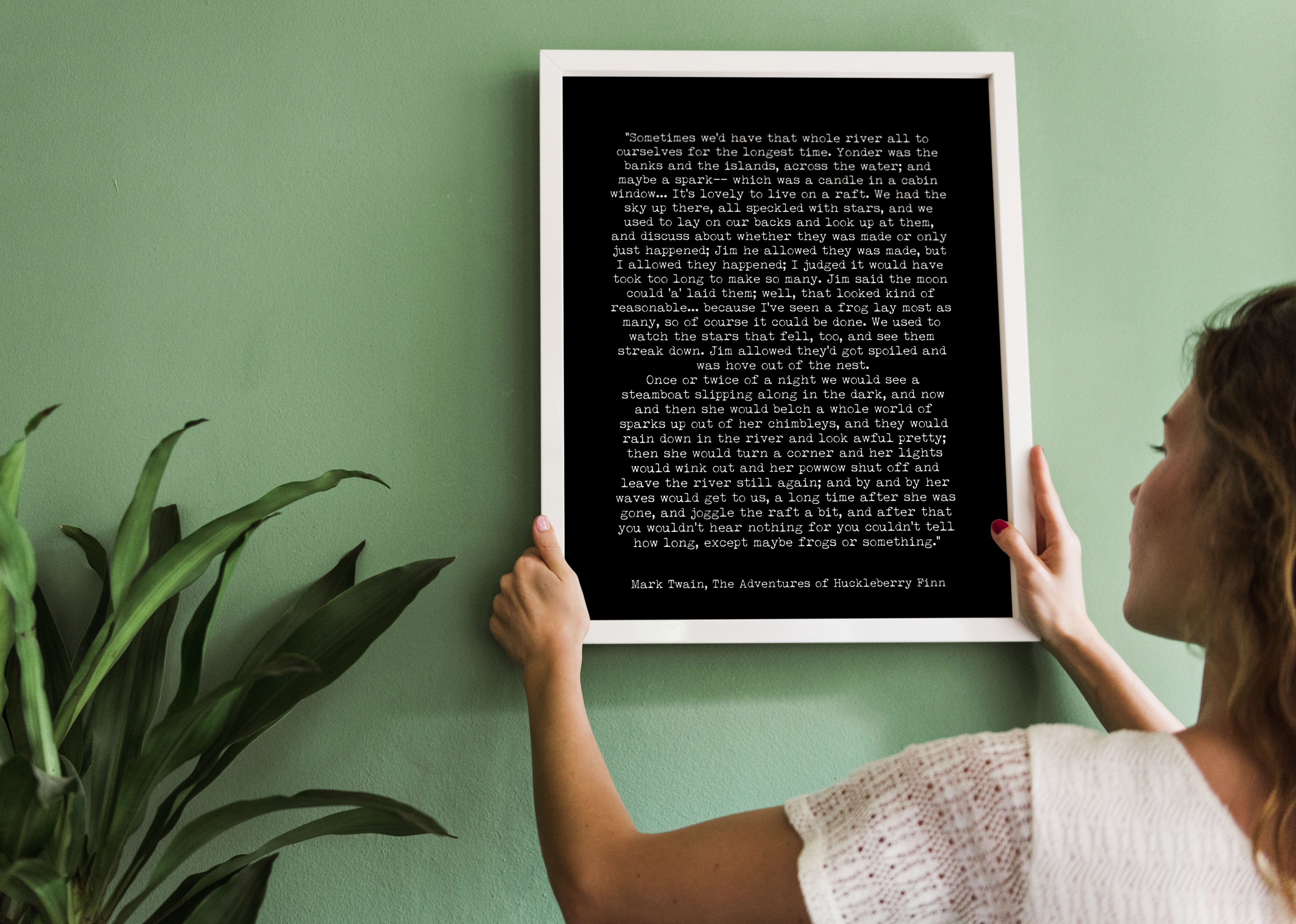 Mark Twain Huckleberry Finn River Quote Print