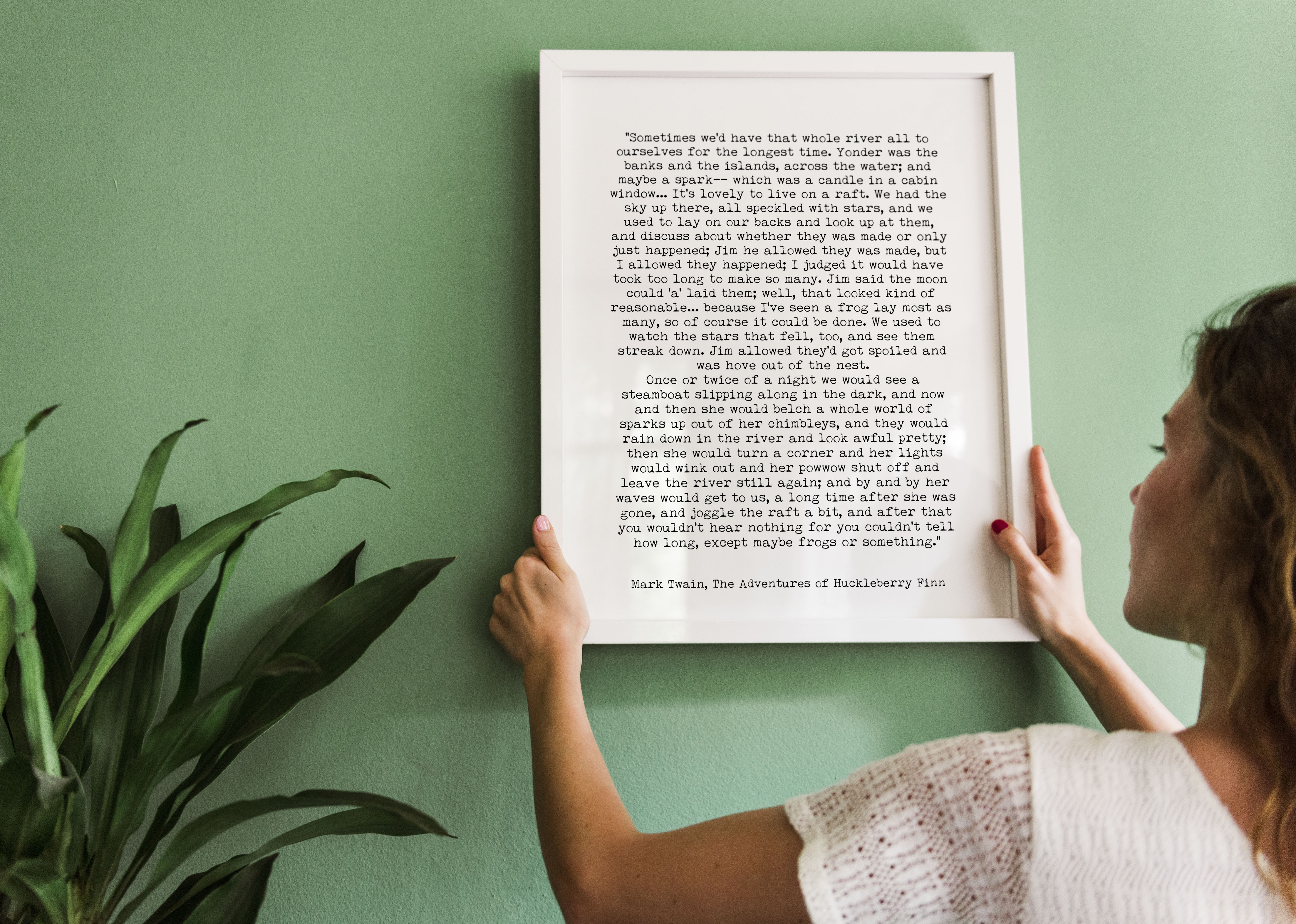 Mark Twain Huckleberry Finn River Quote Print