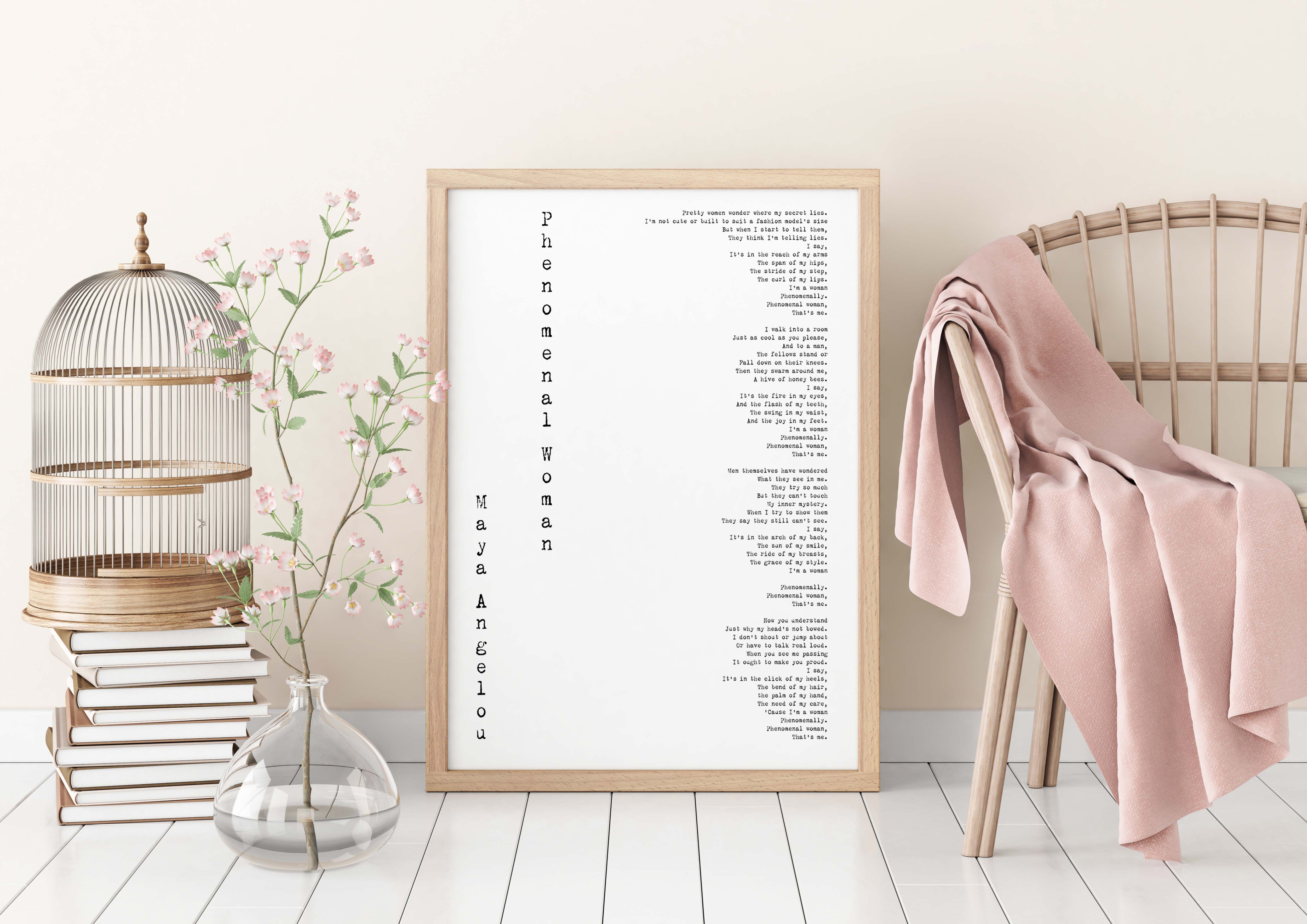 Phenomenal Woman Poem Print - BookQuoteDecor