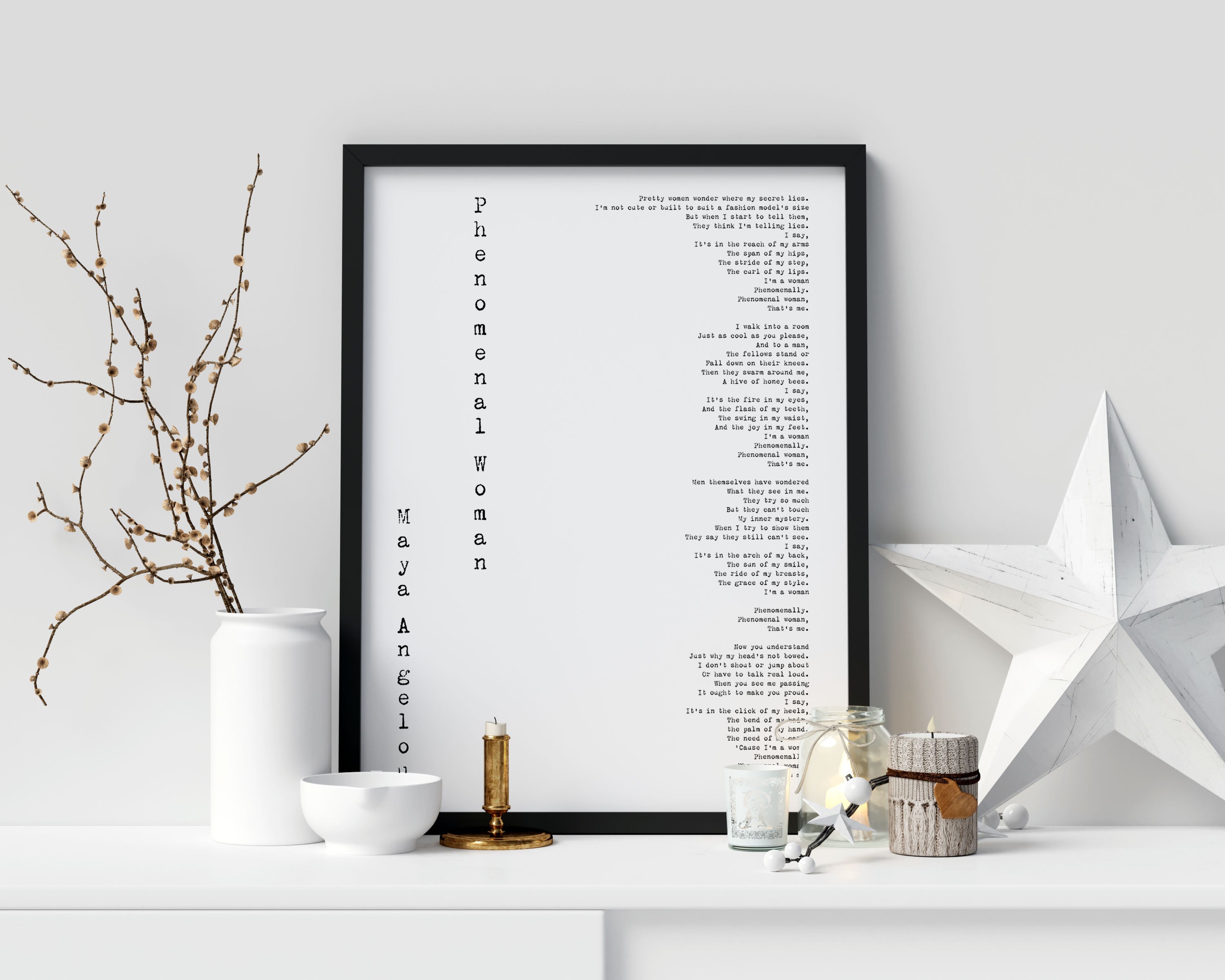 Phenomenal Woman Poem Print - BookQuoteDecor